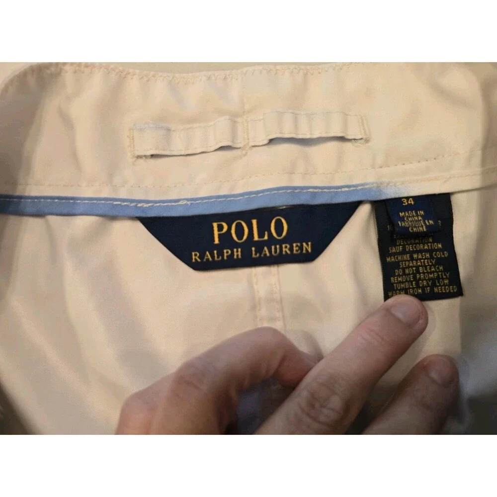 Polo Ralph Lauren Mens Stripe Board Shorts Swim Trunks Size 34 Unlined